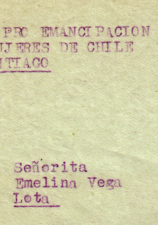 Carta dirigida a la Secretaria General de la filial del MEMCH en Lota, 1939. Archivo Mujeres y Géneros - Archivo Nacional.