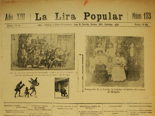 Hoja con fotograbados y clichés. Juan B. Peralta, La Lira Popular. 1910. 55 x 38,3 cm. Colección Lenz, Archivo de Literatura Oral, BN.