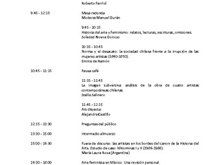 Programa Seminario Historia del Arte y Feminismo 2012