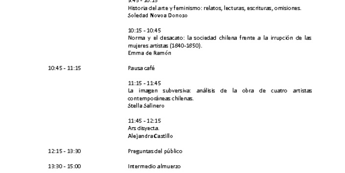 Programa Seminario Historia del Arte y Feminismo 2012