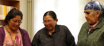 Patricia Panchillo, Dominga Ancavil y Rosita Martín.