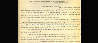 Carta del Jefe de Archivo Nacional de La Habana a doña Victoria Subercaseaux