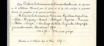 Documento de inscripción, Biblioteca Nacional