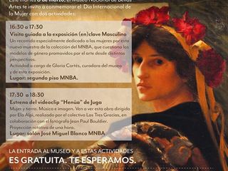 Flyer actividad 8 de marzo, Museo Nacional de Bellas Artes