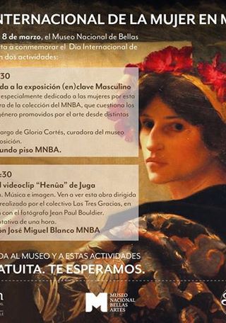 Flyer actividad 8 de marzo, Museo Nacional de Bellas Artes